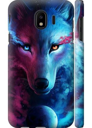 Чохол 3d пластиковий матовий на телефон samsung galaxy j4 2018 арт-вовк "3999m-1487-58250"