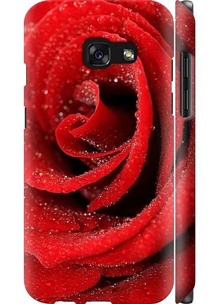 Чохол 3d пластиковий матовий на телефон samsung galaxy a3 (2017) червона троянда "529m-443-58250"
