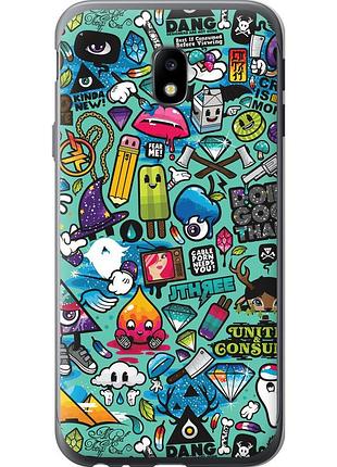 Чехол 2d пластиковый на телефон samsung galaxy j3 (2017) стикер бомбинг 1 "693t-650-58250"
