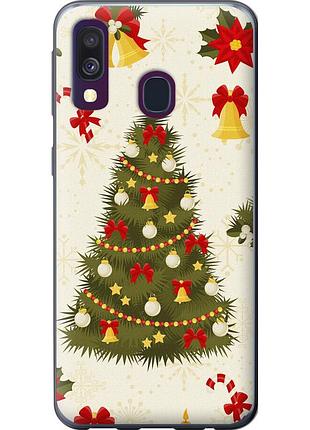Чохол 2d пластиковий на телефон samsung galaxy a40 2019 a405f новорічна ялинка "4198t-1672-58250"