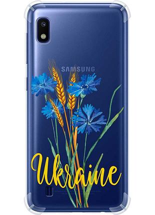Чохол силіконовий протиударний с посиленими кутами патріотичний на телефон samsung galaxy a10 2019 a105f ukraine v2