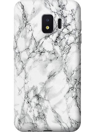 Чехол силиконовый на телефон samsung galaxy j2 core мрамор белый "4480u-1565-58250"