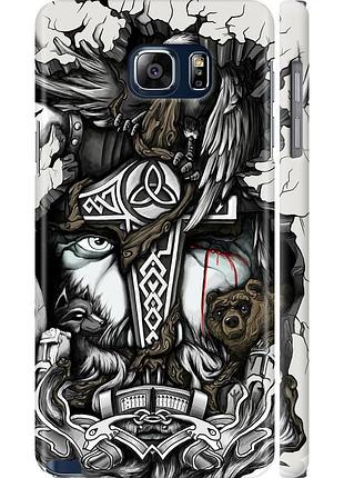 Чехол 3d пластиковый глянцевый на телефон samsung galaxy note 5 n920c тату викинг "4098c-127-58250"
