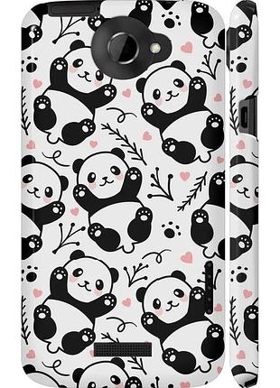 Чохол 3d пластиковий глянцевий на телефон htc one x+ панди "4318c-69-58250"