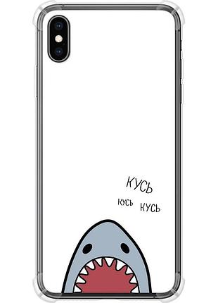 Чехол силикон с усиленными углами на телефон iphone xs max акула "4870sp-1557-58250"
