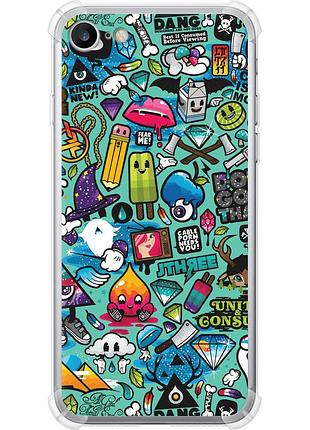 Чехол силикон с усиленными углами на телефон iphone 7 стикер бомбинг 1 "693sp-336-58250"