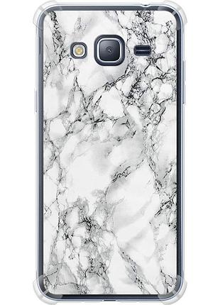 Чохол силіконовий протиударний с посиленими кутами на телефон samsung galaxy j3 duos (2016) j320h мармур білий "4480sp-265-58250"