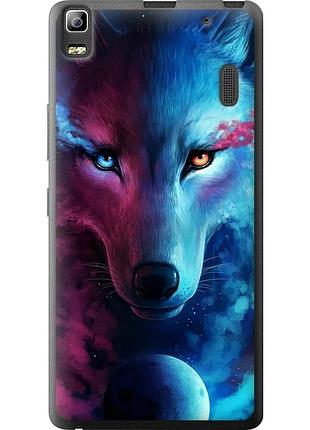 Чехол силиконовый на телефон lenovo a7000 арт-волк "3999u-120-58250"