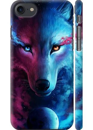 Чохол 3d пластиковий глянцевий на телефон iphone 7 арт-вовк "3999c-336-58250"
