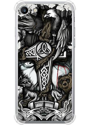 Чохол силіконовий протиударний с посиленими кутами на телефон iphone 7 тату вікінг "4098sp-336-58250"