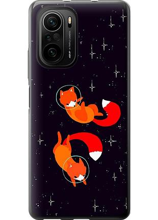 Чехол силиконовый на телефон xiaomi poco f3 лисички в космосе "4519u-2280-58250"