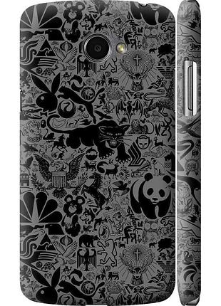 Чохол 3d пластиковий матовий на телефон lg k5 x220 чорно-сірий стікер бомбінг "2432m-457-58250"