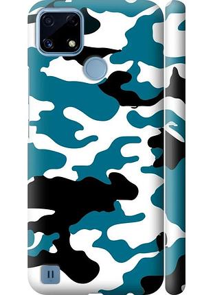 Чехол 3d пластиковый матовый на телефон realme c21 камуфляж прозрачный фон "4877m-2321-58250"