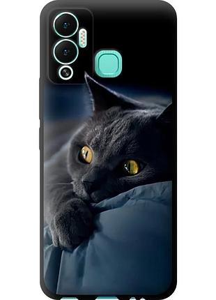 Чехол tpu на телефон infinix hot 12 play дымчатый кот "825b-2759-58250"