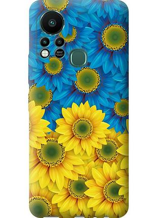 Чохол силіконовий патріотичний на телефон infinix hot 11s жовто-блакитні квіти "1048u-2757-58250"
