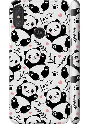 Чохол 3d пластиковий матовий на телефон motorola one power панди "4318m-1588-58250"