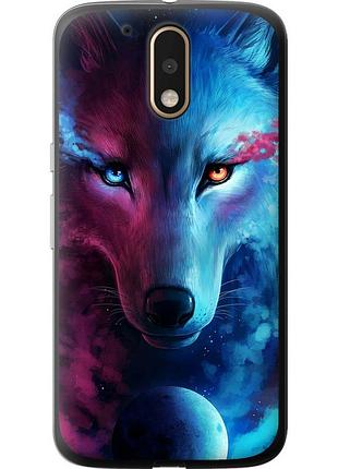 Чохол 2d пластиковий на телефон motorola moto g4 plus арт-вовк "3999t-953-58250"
