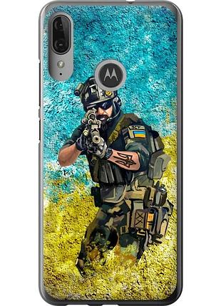 Чехол силиконовый патриотический на телефон motorola moto e6 plus воин зсу "5311u-1780-58250"