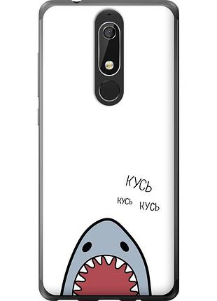 Чехол силиконовый на телефон nokia 5.1 акула "4870u-1529-58250"