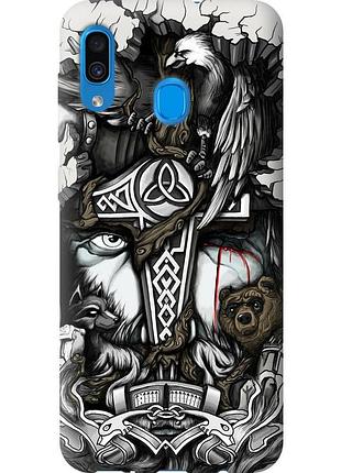 Чехол силиконовый на телефон samsung galaxy a30 2019 a305f тату викинг "4098u-1670-58250"