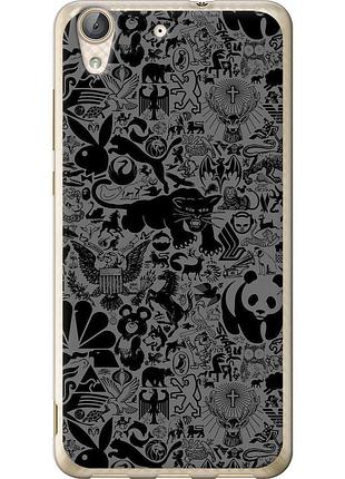 Чехол силиконовый на телефон huawei y6 ii чёрно-серый стикер бомбинг "2432u-338-58250"