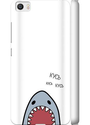 Чехол 3d пластиковый матовый на телефон xiaomi mi5 акула "4870m-180-58250"