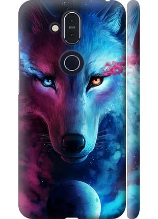 Чохол 3d пластиковий матовий на телефон nokia 8.1 арт-вовк "3999m-1620-58250"