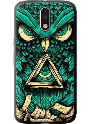 Чохол 2d пластиковий на телефон motorola moto g4 сова арт-тату "3971t-511-58250"