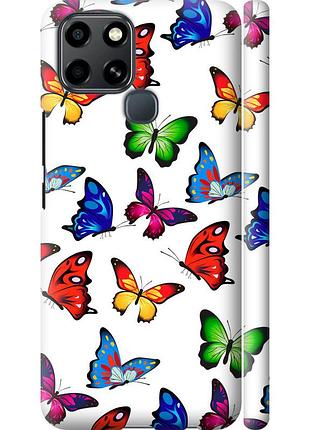 Чохол 3d пластиковий матовий на телефон infinix smart 6 барвисті метелики "4761m-2758-58250"