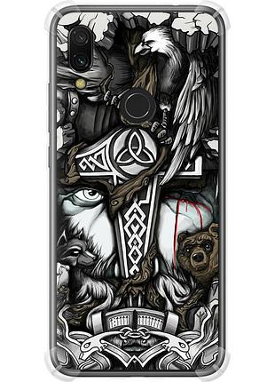 Чехол силикон с усиленными углами на телефон xiaomi redmi 7 тату викинг "4098sp-1669-58250"
