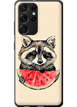 Чохол tpu на телефон samsung galaxy s21 ultra (5g) єнотик з кавуном "4605b-2116-58250"