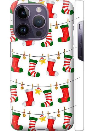 Чохол 3d пластиковий матовий на телефон iphone 14 pro новорічний 9 "4622m-2646-58250"