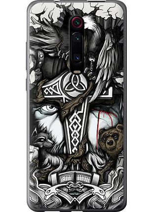 Чехол 2d пластиковый на телефон xiaomi redmi k20 pro тату викинг "4098t-1816-58250"