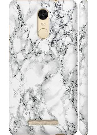 Чохол 3d пластиковий матовий на телефон xiaomi redmi note 3 pro мармур білий "4480m-335-58250"