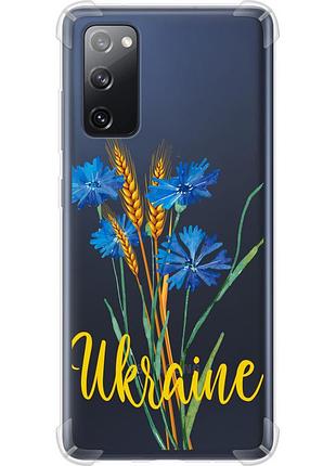 Чохол силіконовий протиударний с посиленими кутами патріотичний на телефон samsung galaxy s20 fe g780f ukraine v2