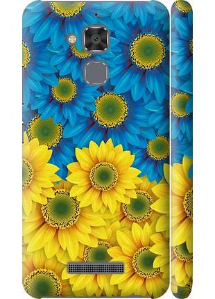 Чохол 3d пластиковий матовий патріотичний на телефон asus zenfone 3 max zc520tl жовто-блакитні квіти "1048m-442-58250"