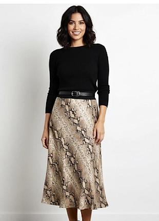 Натуральна спідниця в зміїний принт