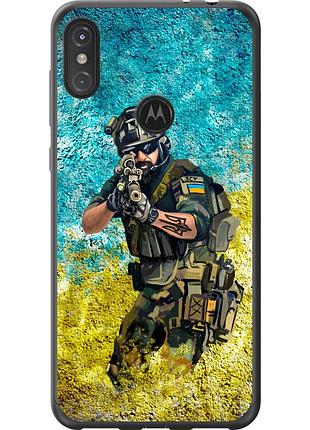 Чехол 2d пластиковый патриотический на телефон motorola one power воин зсу "5311t-1588-58250"