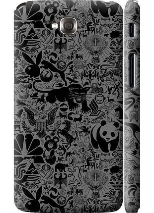 Чохол 3d пластиковий матовий на телефон lg g pro lite dual d686 чорно-сірий стікер бомбінг "2432m-440-58250"