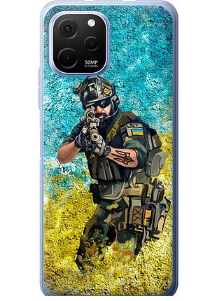 Чехол силиконовый патриотический на телефон huawei nova y61 воин зсу "5311u-2983-58250"