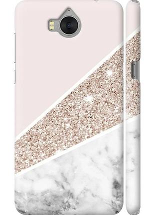 Чехол 3d пластиковый матовый на телефон huawei y5 2017 пастельный мрамор "4342m-992-58250"