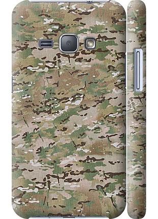 Чехол 3d пластиковый глянцевый на телефон samsung galaxy j1 (2016) duos j120h камуфляж v5 "1201c-262-58250"