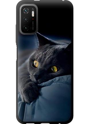 Чехол tpu на телефон xiaomi poco m3 pro дымчатый кот "825b-2369-58250"