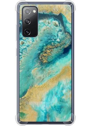 Чохол силіконовий протиударний с посиленими кутами на телефон samsung galaxy s20 fe g780f green marble "4365sp-2075-58250"
