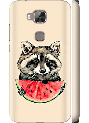 Чехол 3d пластиковый матовый на телефон huawei g7 plus енотик с арбузом "4605m-952-58250"