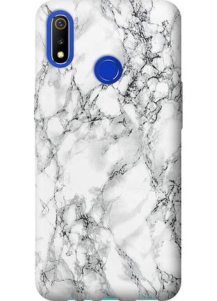 Чохол силіконовий на телефон realme 3 мармур білий "4480u-1869-58250"