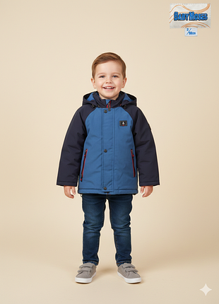Синяя куртка baby moses на мальчика на 3 года (98 см) курточка баллоновая на хлопковой подкладке