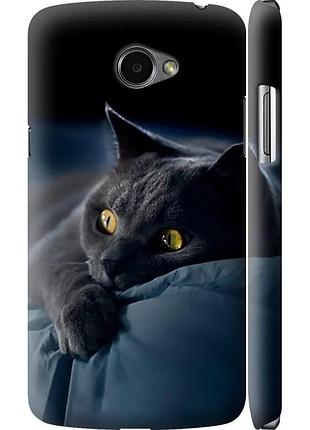 Чехол 3d пластиковый матовый на телефон lg k5 x220 дымчатый кот "825m-457-58250"