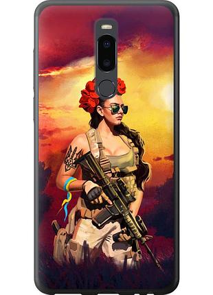Чехол силиконовый патриотический на телефон meizu note 8 украинка с оружием "5316u-1610-58250"