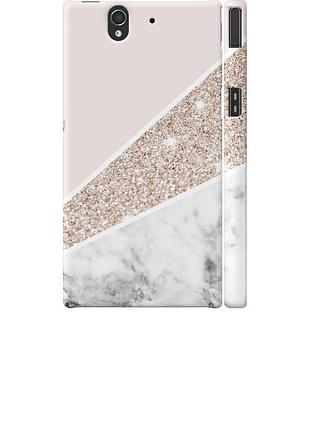 Чохол 3d пластиковий матовий на телефон sony xperia z c6602 пастельний мармур "4342m-40-58250"